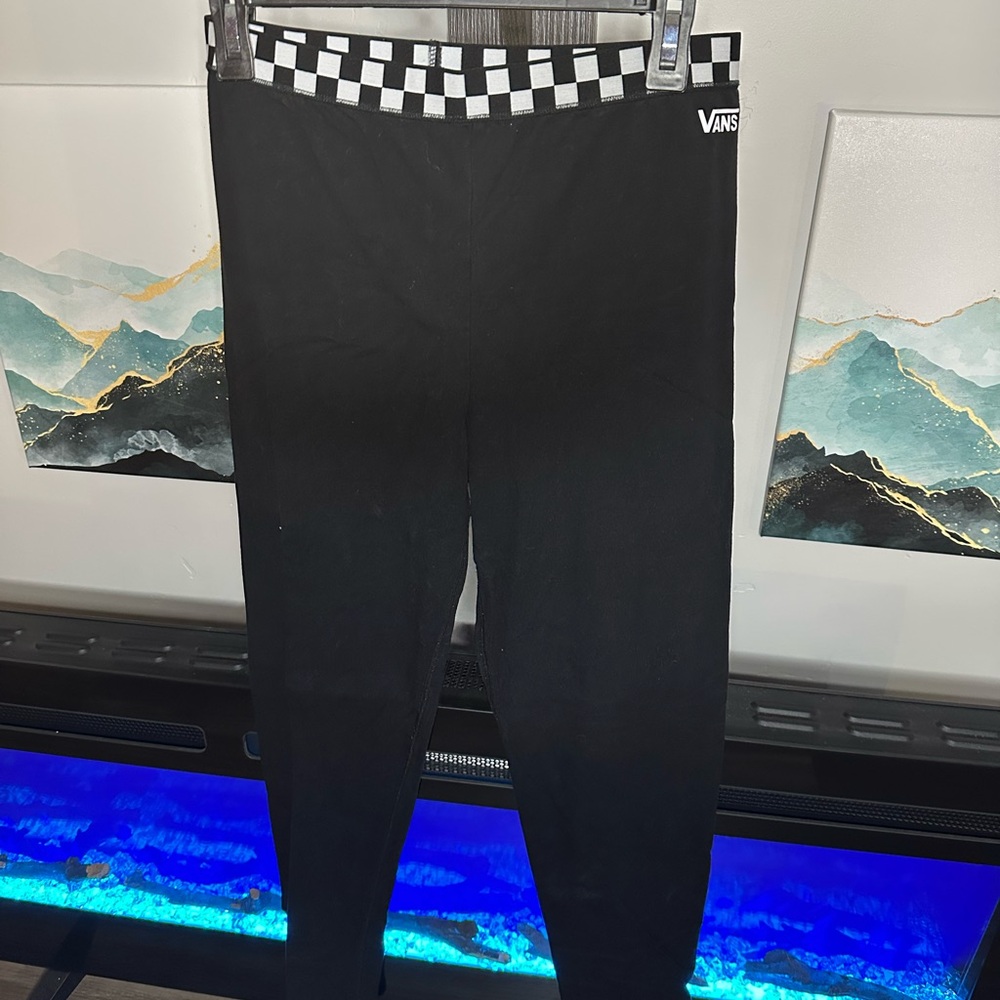 Vans Checkered Waist Black Leggings (these are adult not children size)